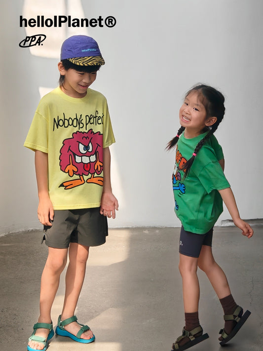 Cartoon Graphic Boxy Tee クルーネック 半袖Tシャツ【mh0013619】