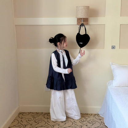 -サイドリボンドロストノースリーブチュニックブラウス/インナー長袖Tシャツ【mh0010758】 - mamahalo shop - ノースリーブセットアップ -  べビー服 - 子供服 - 男の子 - 女の子