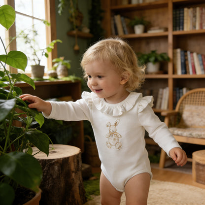 Rabbit Print Ruffle Romper うさぎ プリント ロンパース【mh0012502】