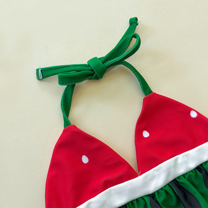Watermelon-Shaped Bikini Three-Piece Set スイカ ベビー ビキニセット【mh0013376】