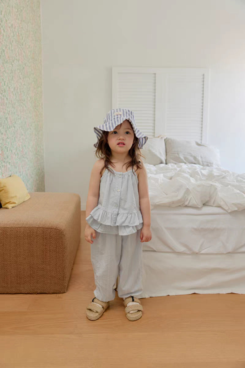 Fashionable Camisole Frill Pants Ruffle Camisole Long Pants [mh0013276]