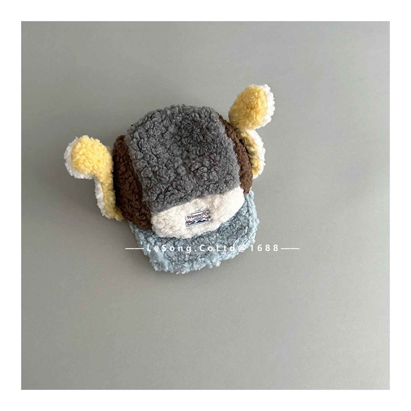 Kids' Pilot Hat with Boa and Colorful Patchwork Earmuffs for Cold Weather Protection [mh0011601]