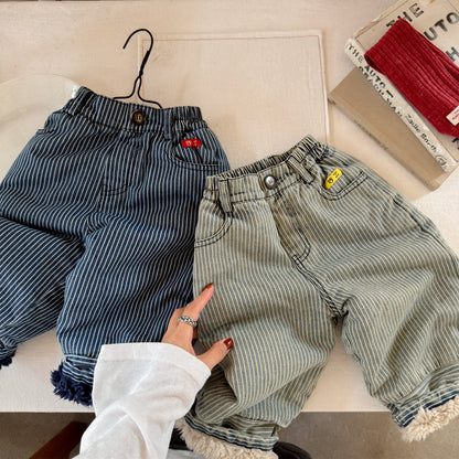 裏ボアデニムパンツ ストライプ 暖パン ジーンズ【mh0011914】