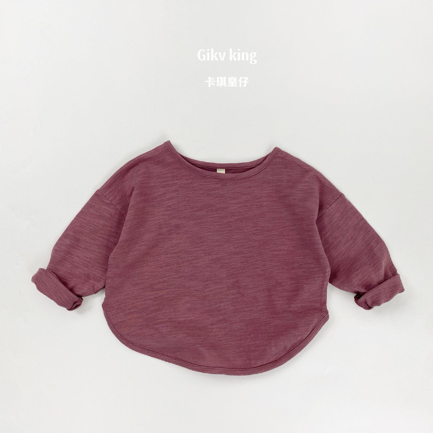 Bamboo Cotton Long Sleeve Crew Neck Top 【mh0012559】
