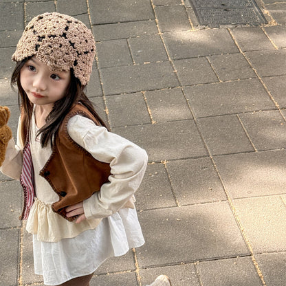 -フリル裾リブ長袖Tシャツチュニックカットソー【mh0010803】 - mamahalo shop - 長袖Tシャツ -  べビー服 - 子供服 - 男の子 - 女の子