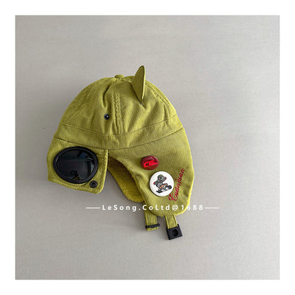 キッズ帽子 ねこ耳 サングラス フライトハット パイロットキャップ【mh0011811】