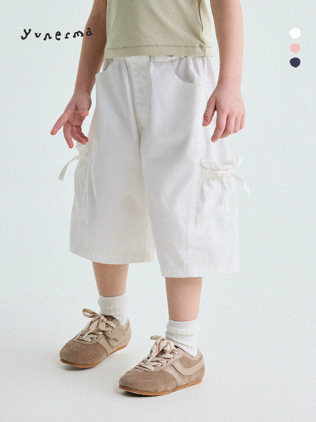 Ribbon Detail Cropped Pants リボン ハーフパンツ【mh0013179】