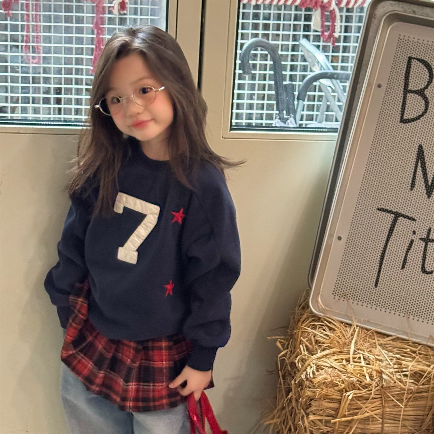 -ナンバーワッペン星柄フリーストレーナー【mh0010909】 - mamahalo shop - トレーナー・フーディ -  べビー服 - 子供服 - 男の子 - 女の子