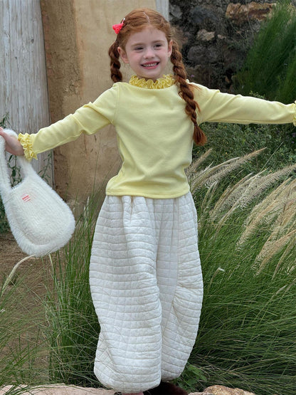 長袖Tシャツ ラッフルフリルカラー カットソー【mh0011761】