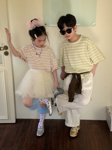 Border Stripe Cotton T-shirt ボーダー ストライプ 半袖Tシャツ【mh0012520】