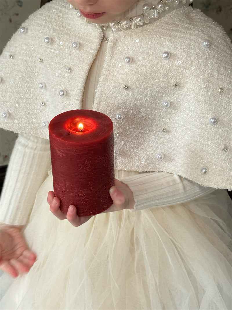 長袖ワンピース/ショールケープ チュチュスカートドレス パール刺繍ボレロ【mh0011899】