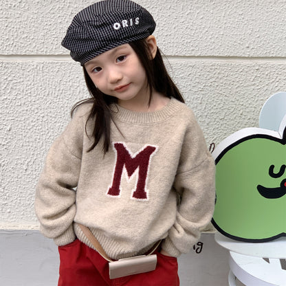 -ビッグワッペンニットセータープルオーバー【mh0010813】 - mamahalo shop - ニット・セーター -  べビー服 - 子供服 - 男の子 - 女の子