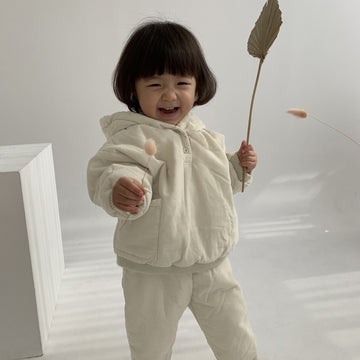 Corduroy Padded Hoodie & Pants Set