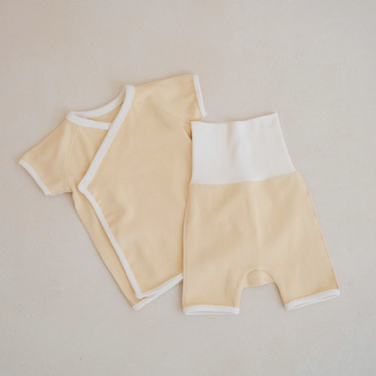 Baby Cache-Coeur Short-Sleeve Top & High-Waist Pants Set [mh0013886]