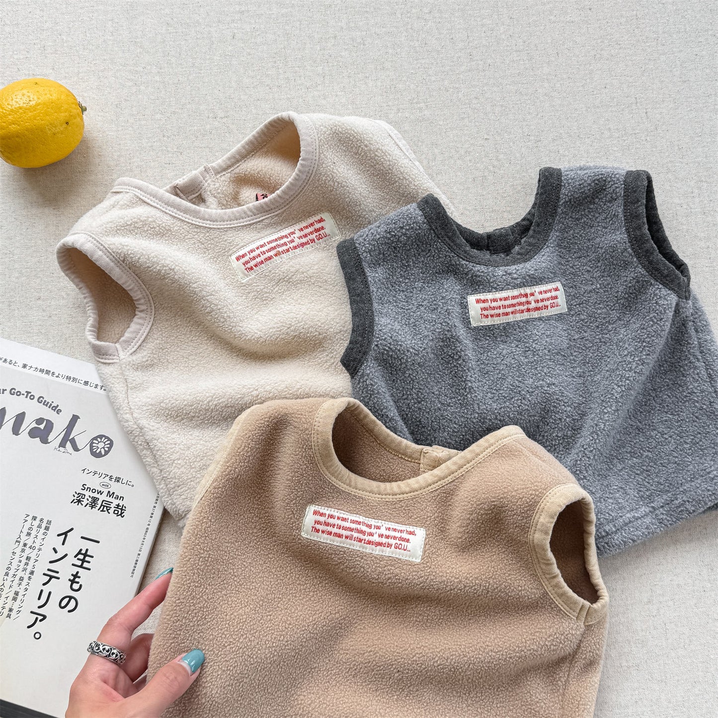 -フロントボタン付きフリースベスト【mh0010809】 - mamahalo shop - ベスト -  べビー服 - 子供服 - 男の子 - 女の子