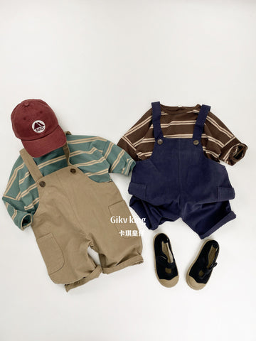 Striped Dropped Shoulder Long Sleeve Top ボーダー 長袖Tシャツ【mh0012561】