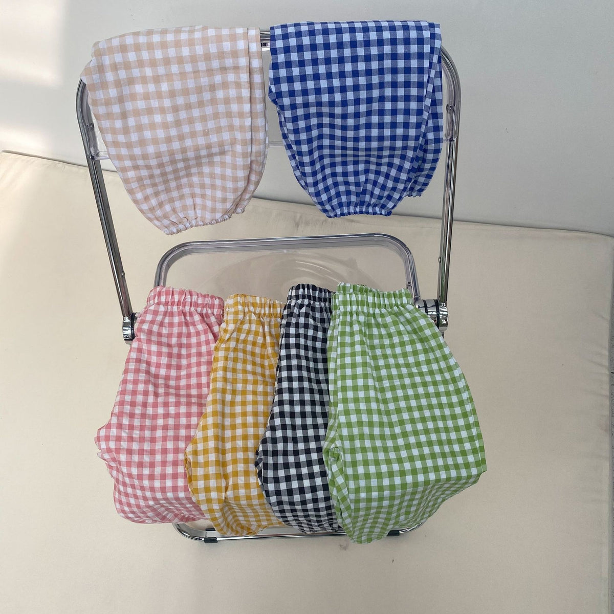 Pantalones holgados de verano a cuadros para niños [mh0000865]