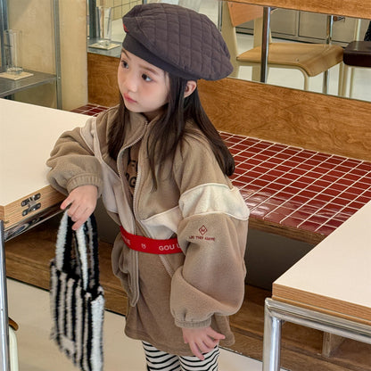 -バイカラージップアップフリースジャケットブルゾン裏起毛防寒アウター【mh0010912】 - mamahalo shop - ショートコート・ジャケット・ジャンパー -  べビー服 - 子供服 - 男の子 - 女の子