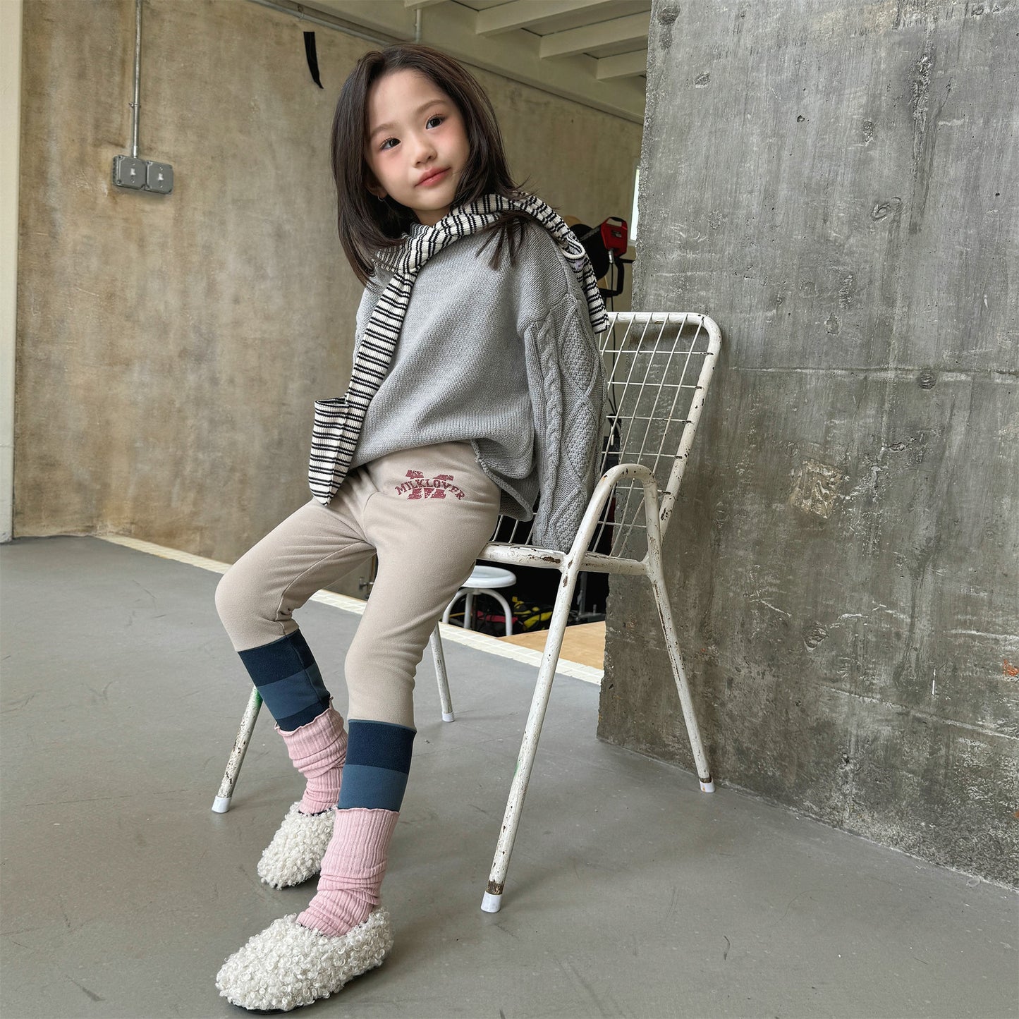 レギンスパンツ 裏起毛 バイカラー ドッキング リブ ボトムス【mh0011609】