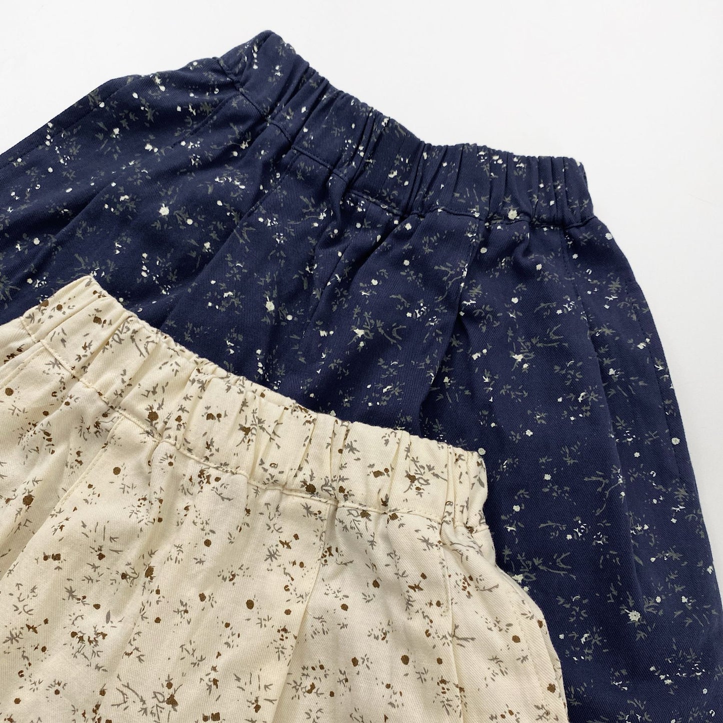 Floral Print Cotton Elastic Waist Shorts 小花柄プリント ハーフパンツ【mh0013480】