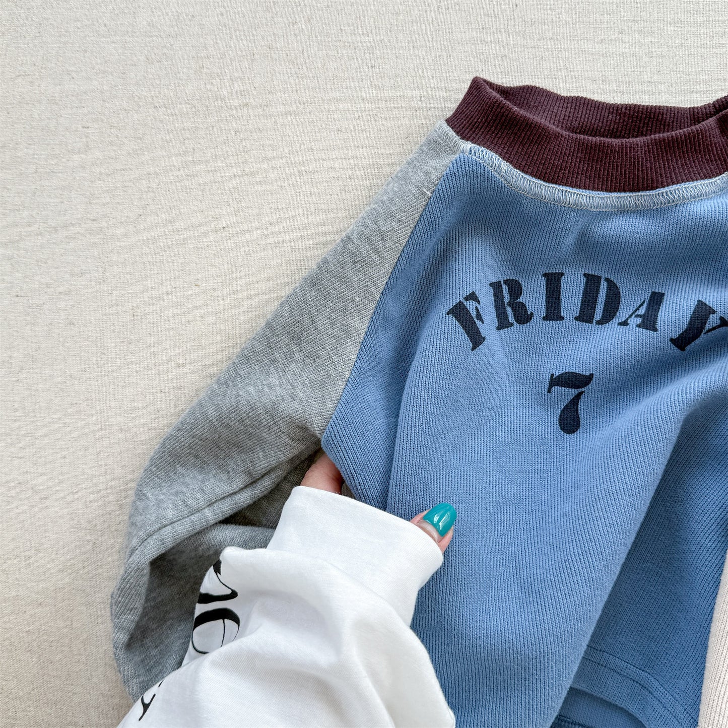 -ロゴプリント長袖スウェット ラグランTシャツ【mh0010812】 - mamahalo shop - 長袖Tシャツ -  べビー服 - 子供服 - 男の子 - 女の子