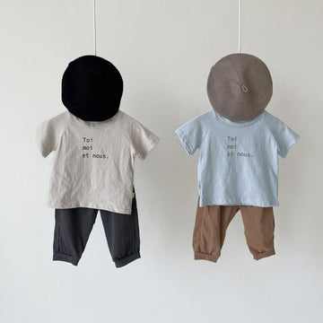 Letter Print Cotton T-shirt ロゴ Tシャツ【mh0012614】