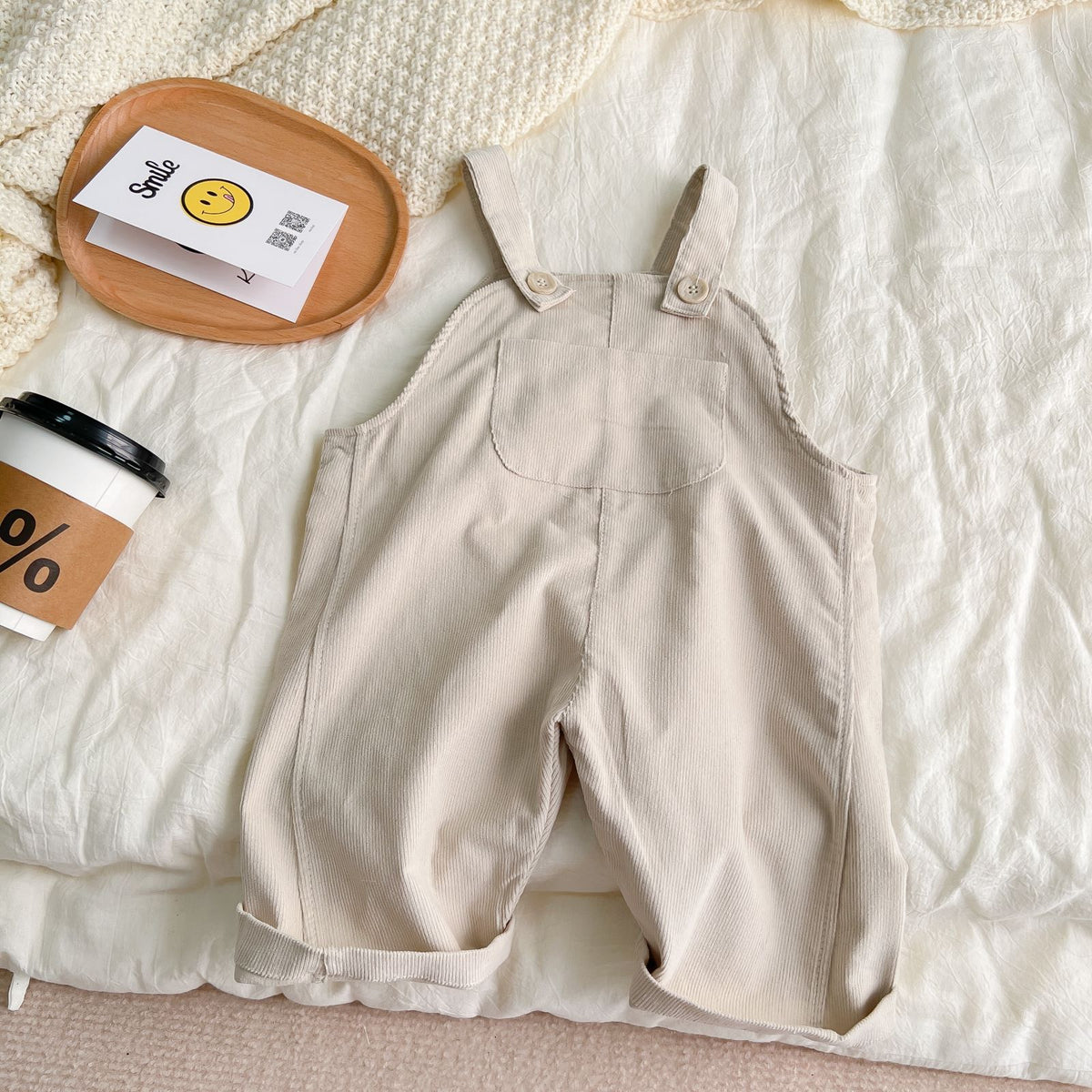 Baby Corduroy Check Pocket Overalls [mh0000591]