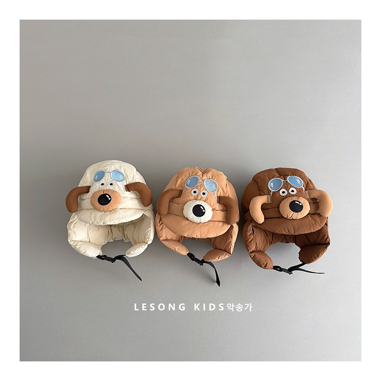 キッズ帽子 犬 ドッグ アップリケ 耳当て付き フライトキャップ【mh0011832】