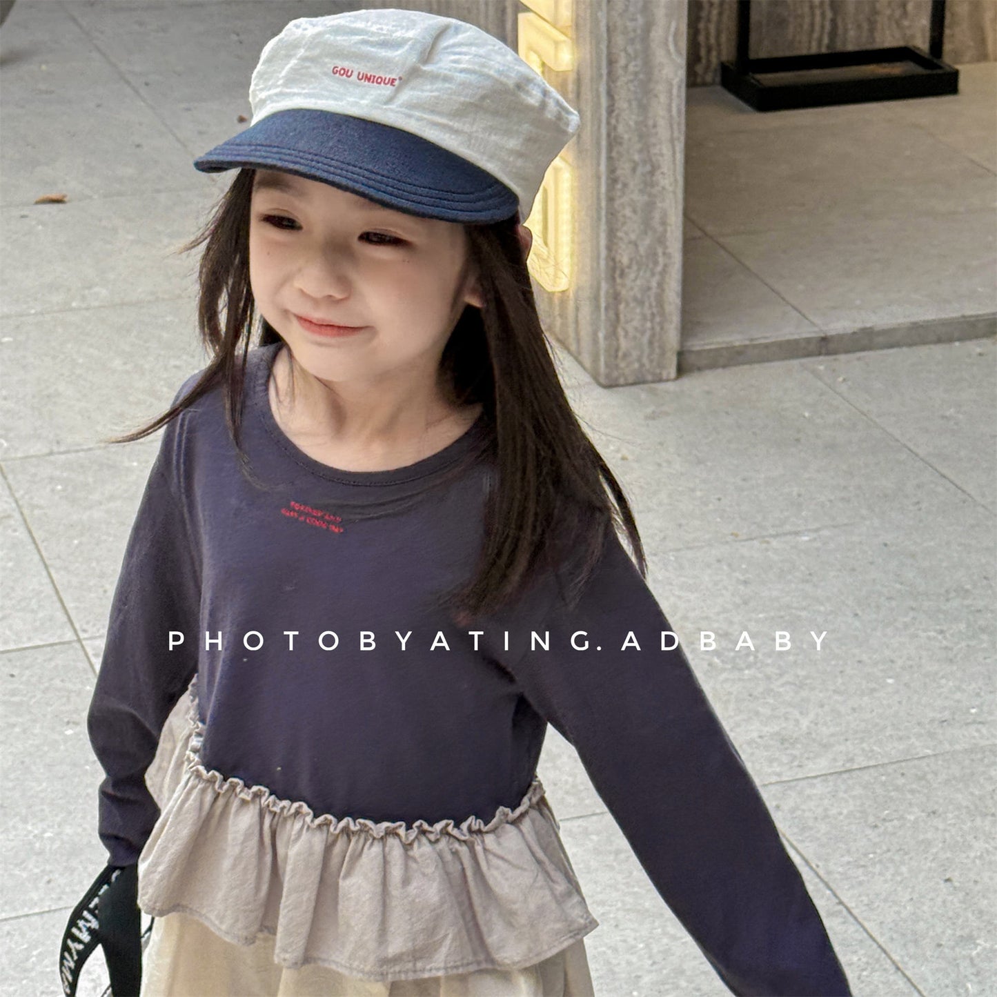 -フリル裾リブ長袖Tシャツチュニックカットソー【mh0010803】 - mamahalo shop - 長袖Tシャツ -  べビー服 - 子供服 - 男の子 - 女の子