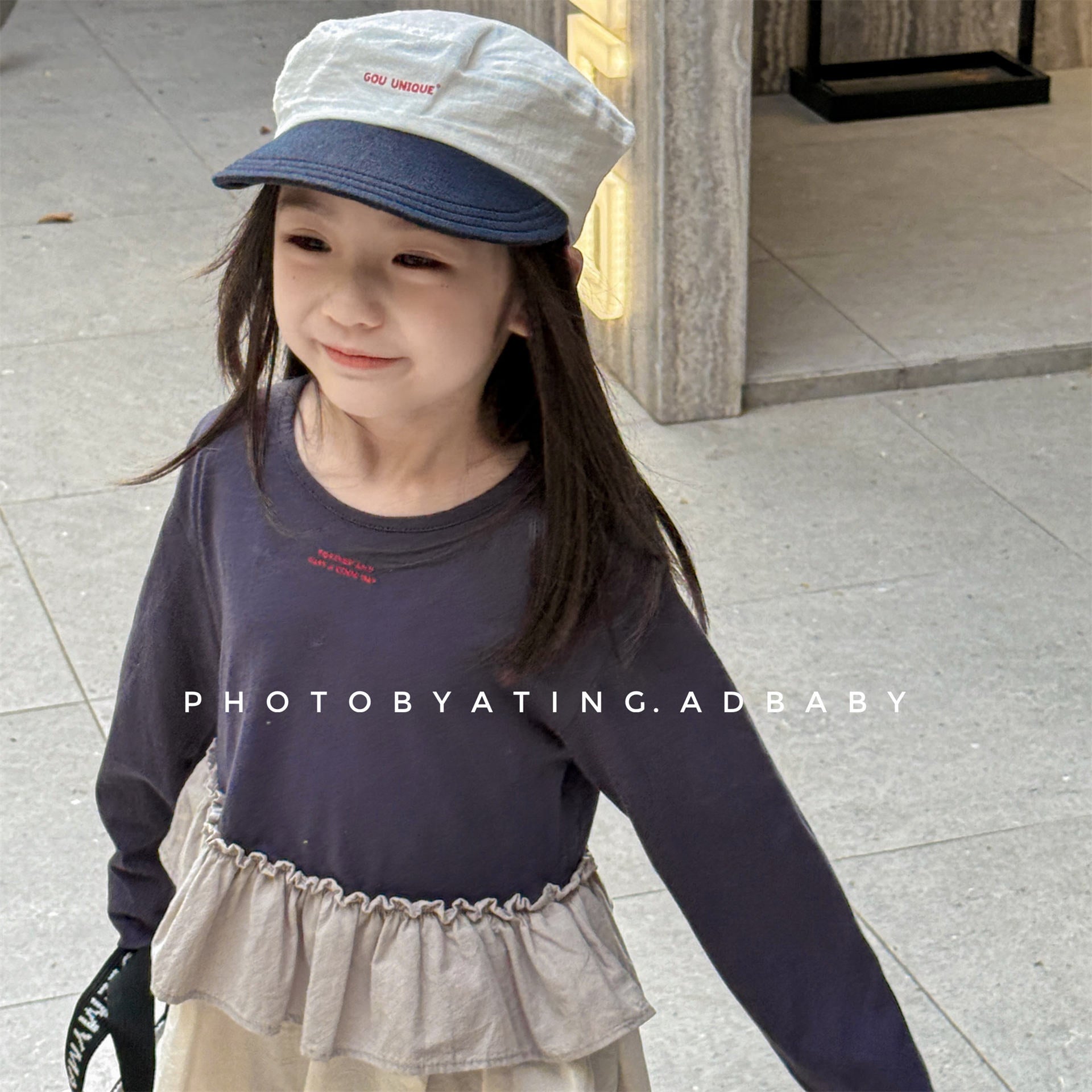 -フリル裾リブ長袖Tシャツチュニックカットソー【mh0010803】 - mamahalo shop - 長袖Tシャツ -  べビー服 - 子供服 - 男の子 - 女の子