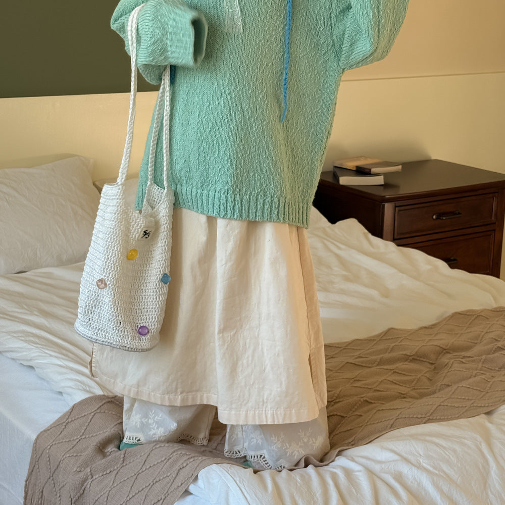 -ライトミントニットプルオーバー/スリットロングスカートドッキングパンツ【mh0010936】 - mamahalo shop - 長袖セットアップ -  べビー服 - 子供服 - 男の子 - 女の子