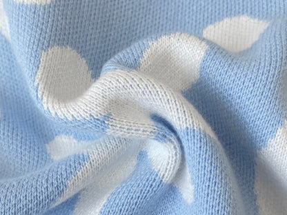 長袖ニットロンパース 幾何学模様 ジャカードニット ジャンプスーツ【mh0011855】