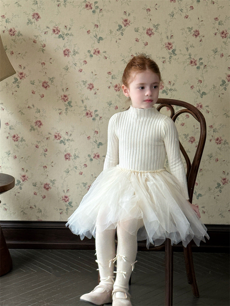 長袖ワンピース/ショールケープ チュチュスカートドレス パール刺繍ボレロ【mh0011899】