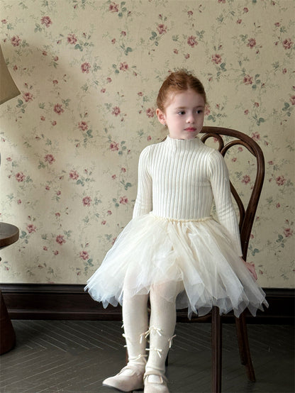 長袖ワンピース/ショールケープ チュチュスカートドレス パール刺繍ボレロ【mh0011899】