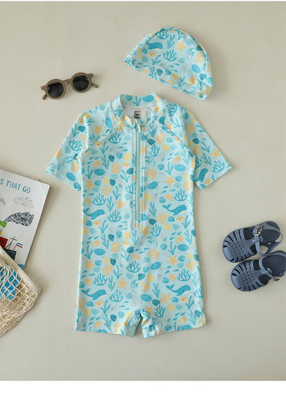 UPF50+ Printed Short Sleeve Swimsuit mh0012589