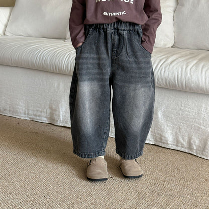 -バックロゴ刺繍バルーンデニムパンツ【mh0011248】 - mamahalo shop - デニムパンツ -  べビー服 - 子供服 - 男の子 - 女の子