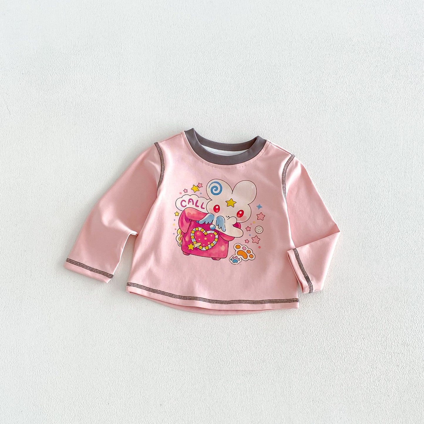 キッズ キャラクター プリント 長袖Tシャツ ワークパンツ【mh0014033】