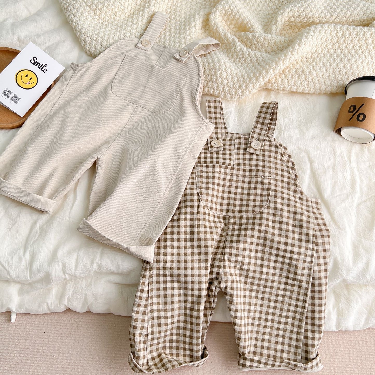 Baby Corduroy Check Pocket Overalls [mh0000591]