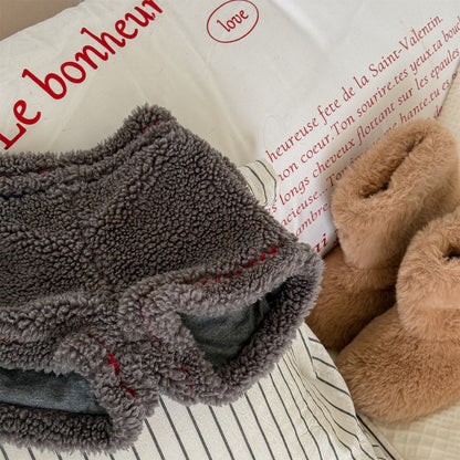 -ボアショートパンツカラーステッチもこもこあったかボトムス【mh0010910】 - mamahalo shop - ハーフパンツ・ショートパンツ -  べビー服 - 子供服 - 男の子 - 女の子