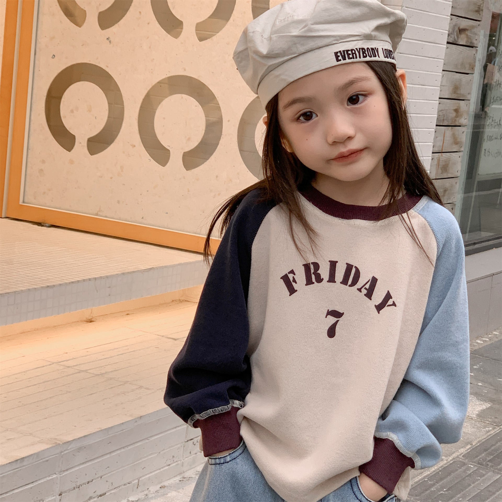 -ロゴプリント長袖スウェット ラグランTシャツ【mh0010812】 - mamahalo shop - 長袖Tシャツ -  べビー服 - 子供服 - 男の子 - 女の子