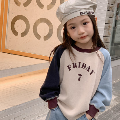 -ロゴプリント長袖スウェット ラグランTシャツ【mh0010812】 - mamahalo shop - 長袖Tシャツ -  べビー服 - 子供服 - 男の子 - 女の子