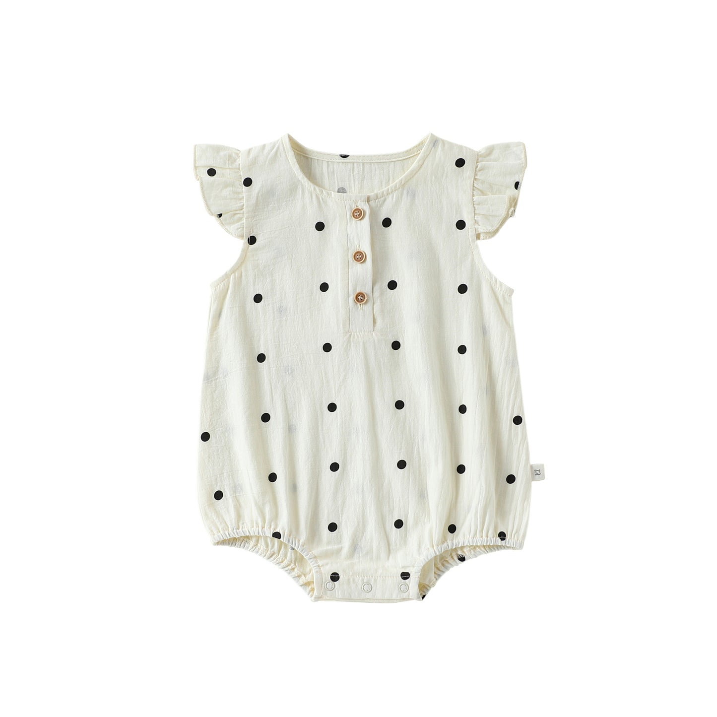 Dot Print Cotton Romper ガーゼ ドット 半袖ロンパース【mh0013040】