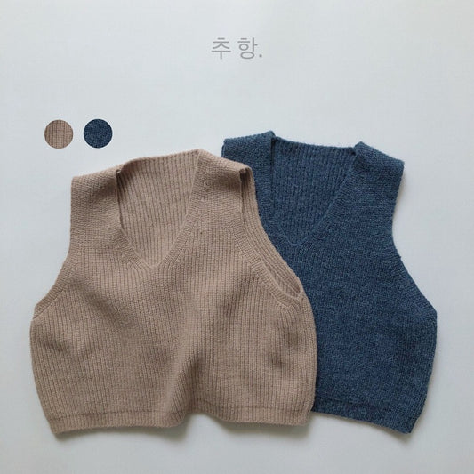 Kids' V-neck Knitted Vest