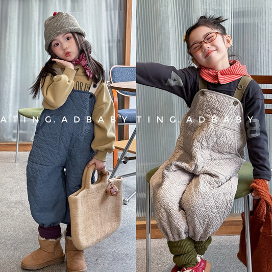 キルトサロペットオーバーオール 防寒 サスペンダーパンツ【mh0011910】