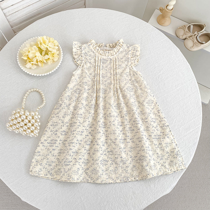 Floral Ruffle Sleeveless Romper Dress フリル ノースリーブロンパース ミモレ丈ワンピース【mh0013157】