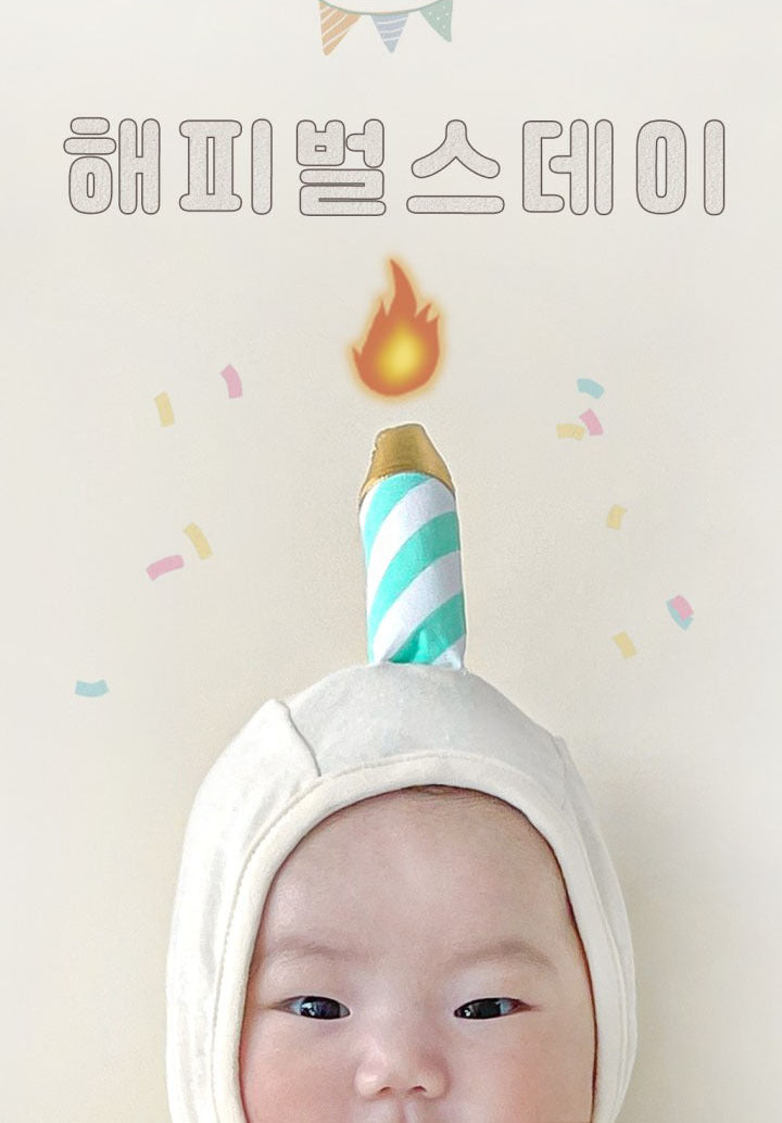 Birthday Cake Costume Hat Set Romper バースデーケーキ 長袖ロンパース 帽子 セット コスチューム【mh0013353】