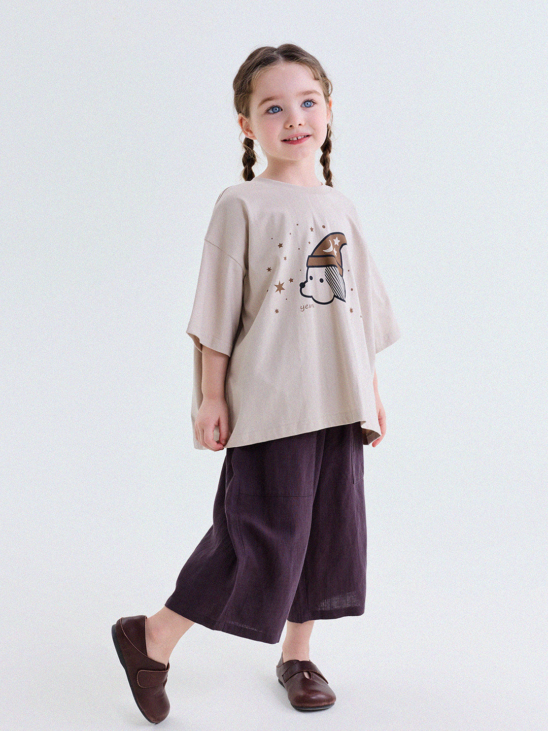 キッズ プリント キャラクター ドロップショルダー 半袖 Tシャツ【mh0013757】