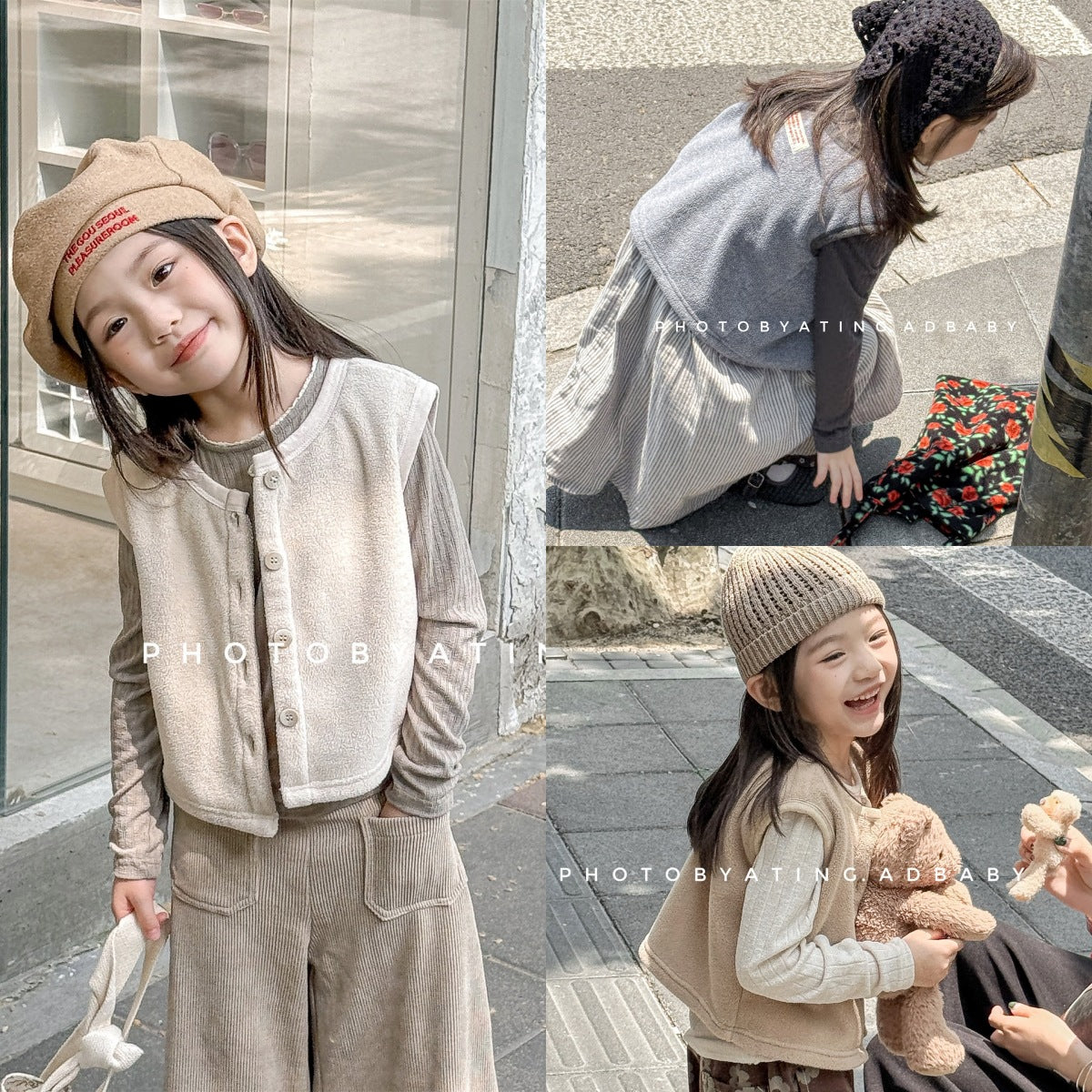 -フロントボタン付きフリースベスト【mh0010809】 - mamahalo shop - ベスト -  べビー服 - 子供服 - 男の子 - 女の子