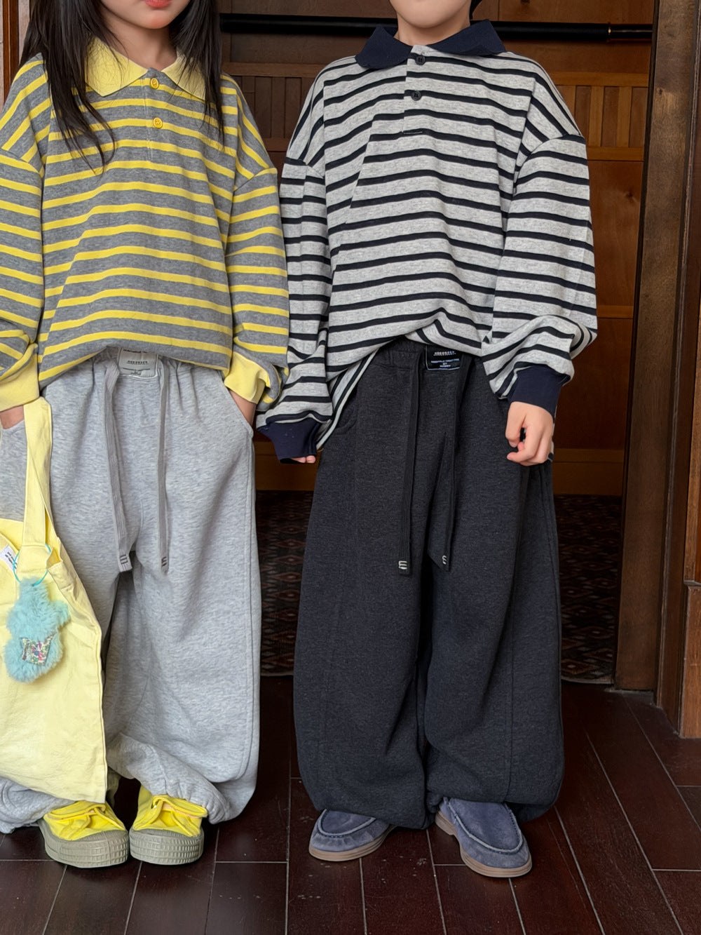 キッズ ワイド ルーズ スウェットパンツ ロングパンツ【mh0013918】