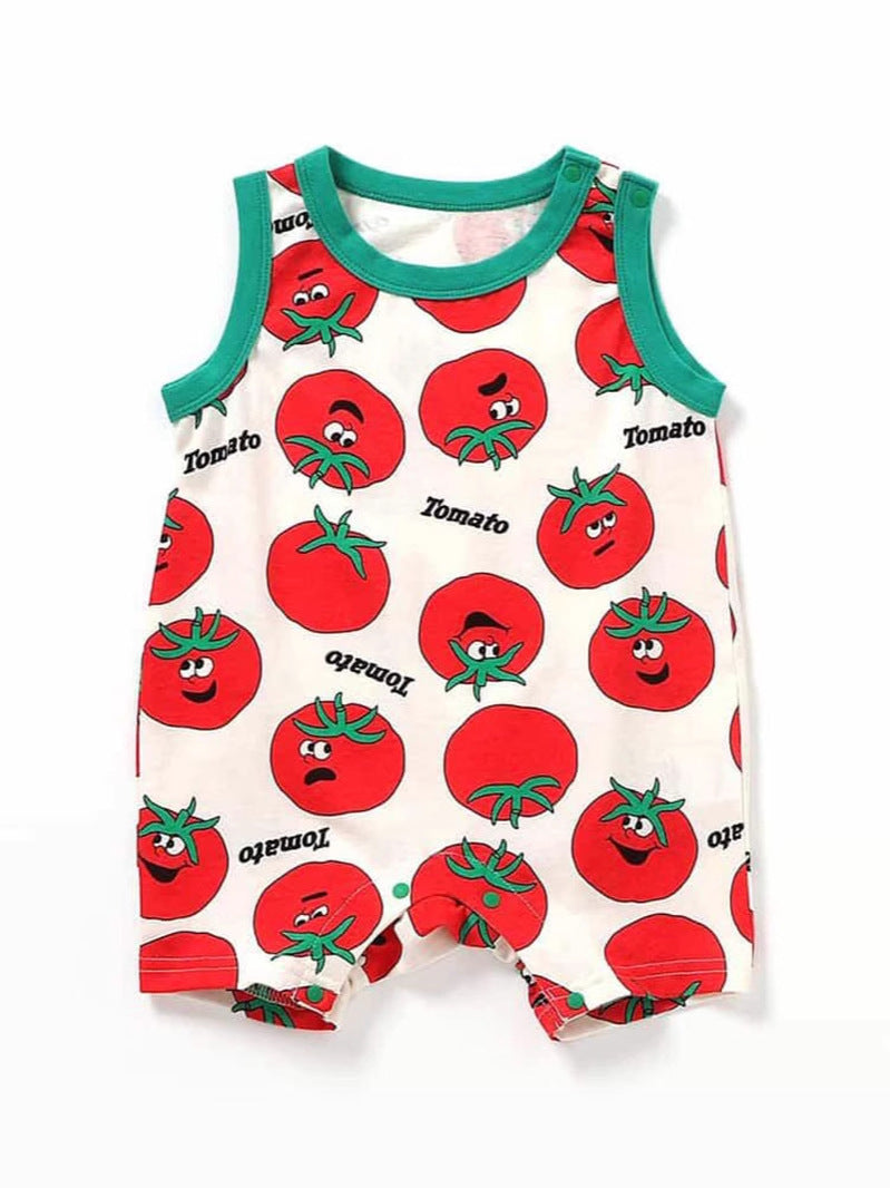 Vegetable Print Sleeveless Romper ベジタブル ノースリーブロンパース【mh0013361】